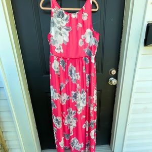 Pink Floral Maxi Dress